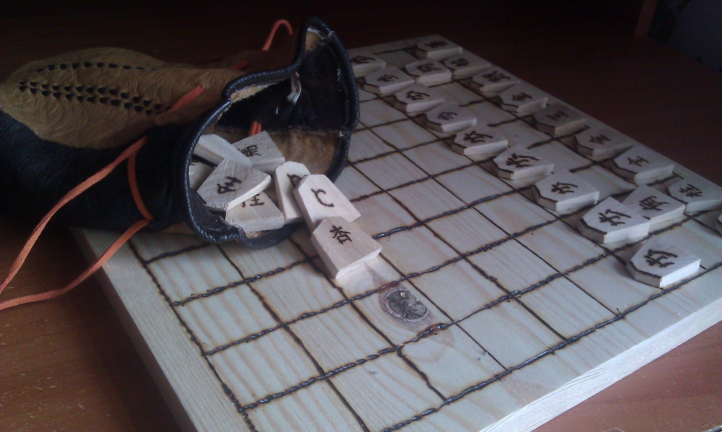Shogi - wooden burnt set