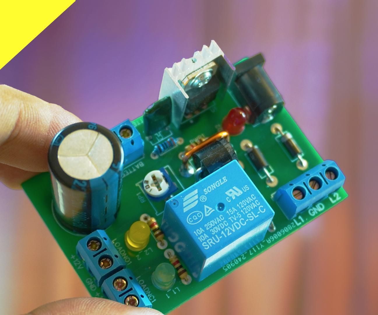🔋 DIY Automatic Load On/Off Mini DC IPS Making at Home | LM317 Based Lead Acid Battery Charger