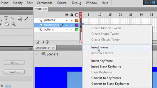 make presentation with flash Insert Frame