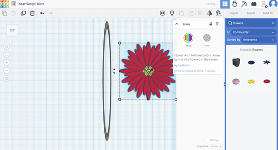 Trying Out the Final Earring Shape on Tinker Cad