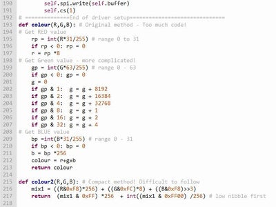 Improvement to Colour Setting Routine