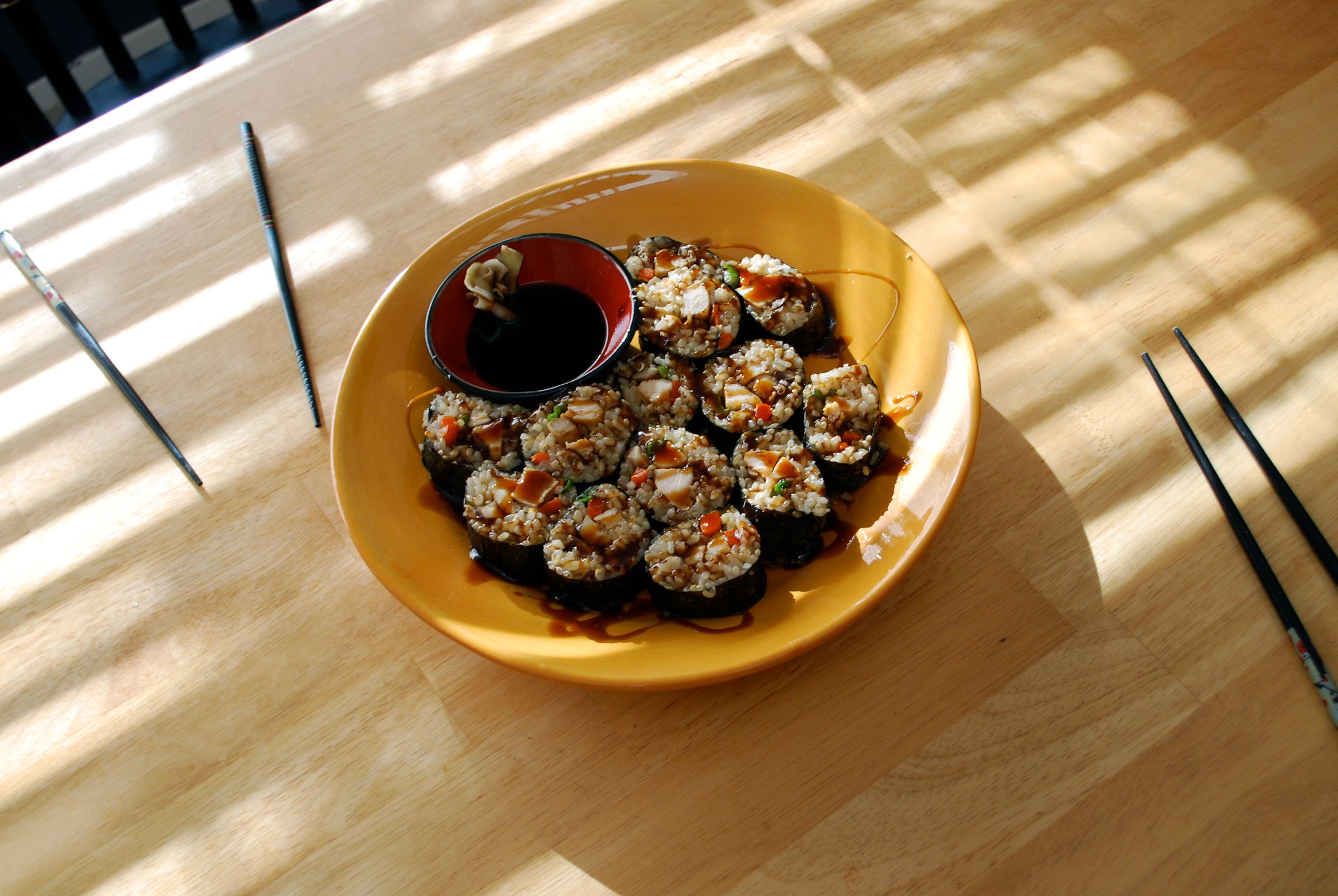 Teriyaki Chicken Brown Rice Sushi