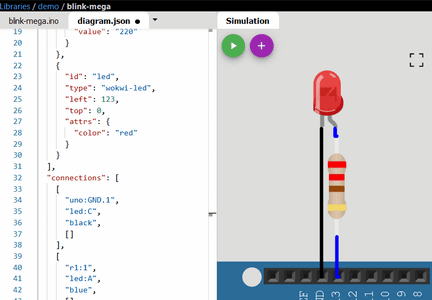 How to Change the Colour of the LED on the Wokwi Arduino Simulator?