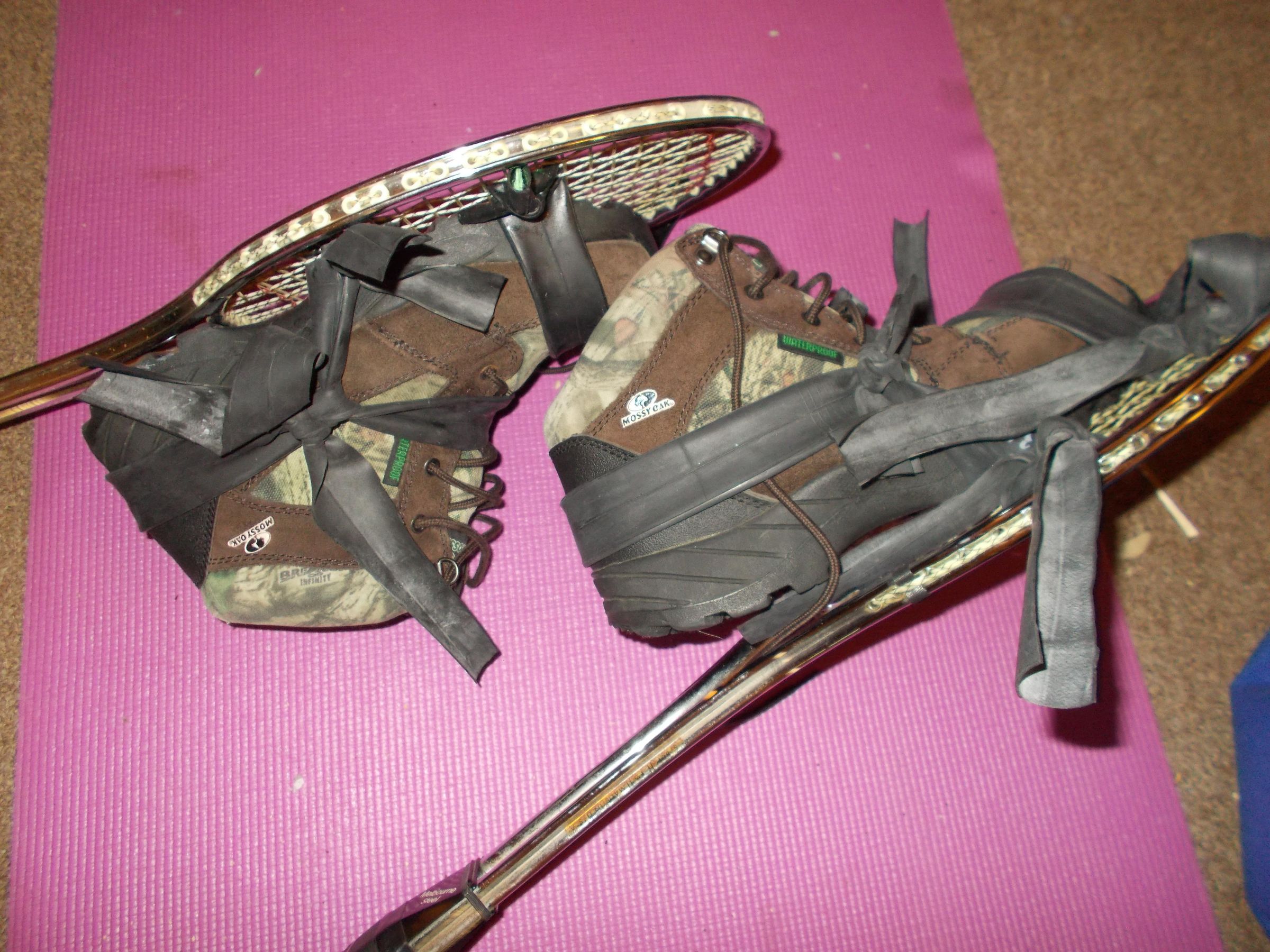 Snow Shoes From 2 Tennis Rackets and Bicycle Inner Tubes - Instructables