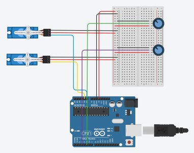 2 Potentiometers & 2 Servos: Controlled Motion With Arduino : 4 Steps ...