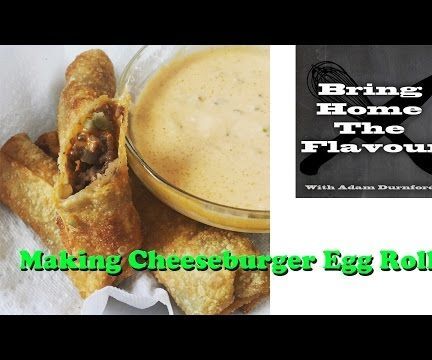 Making Cheese Burger Egg Rolls