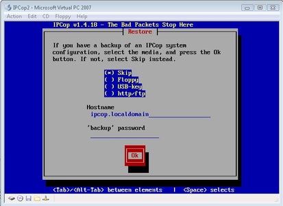 Installing IpCop Virtual Machine