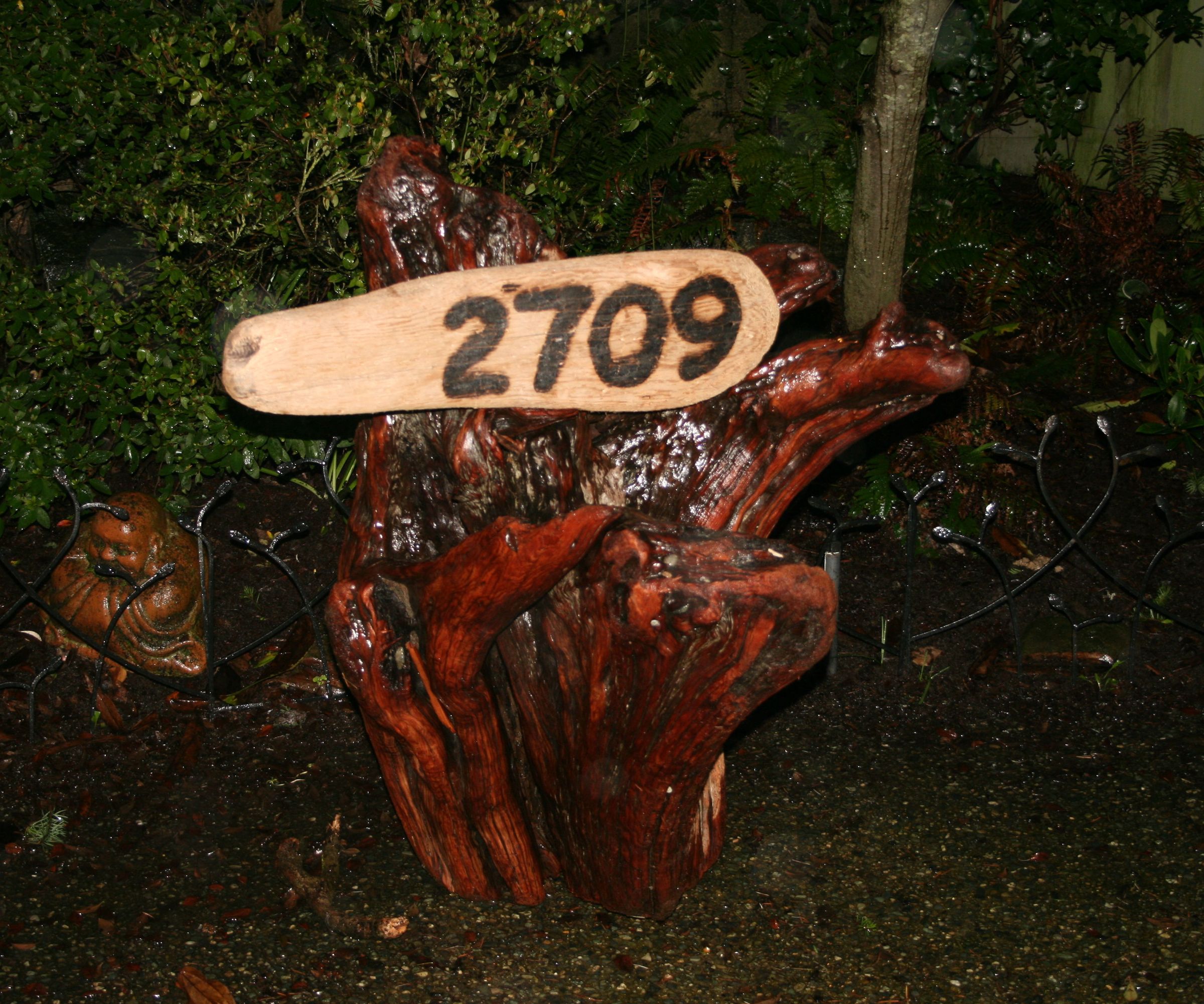 Burnt Wood Address Sign