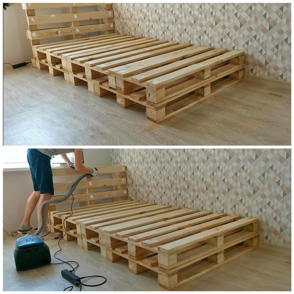 кровать из паллет размеры