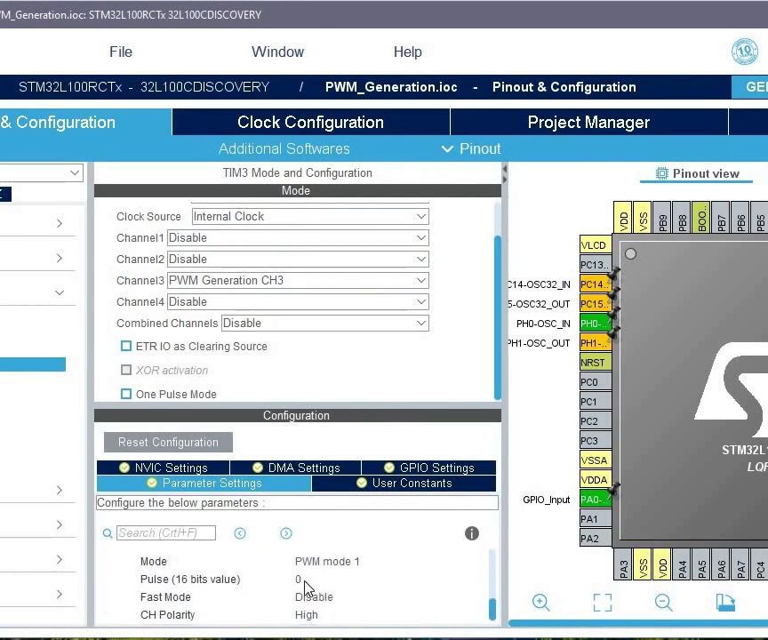 Atollic TrueSTUDIO-STM32L100 PWM Tutorial