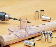 Improving an otherwise low precision woodworking drill jig