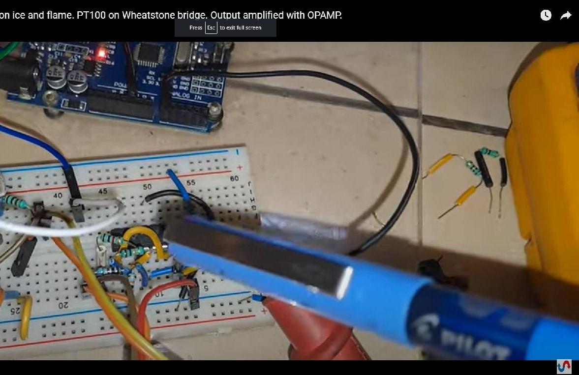PT100 Based Temperature Measurement Thermometer Using Arduino Uno