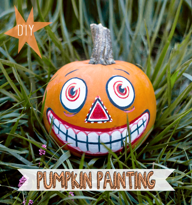 DIY Vintage Inspired Painted Pumpkin for Halloween!