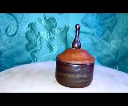 Casket for Earrings Made From Walnut Tree 