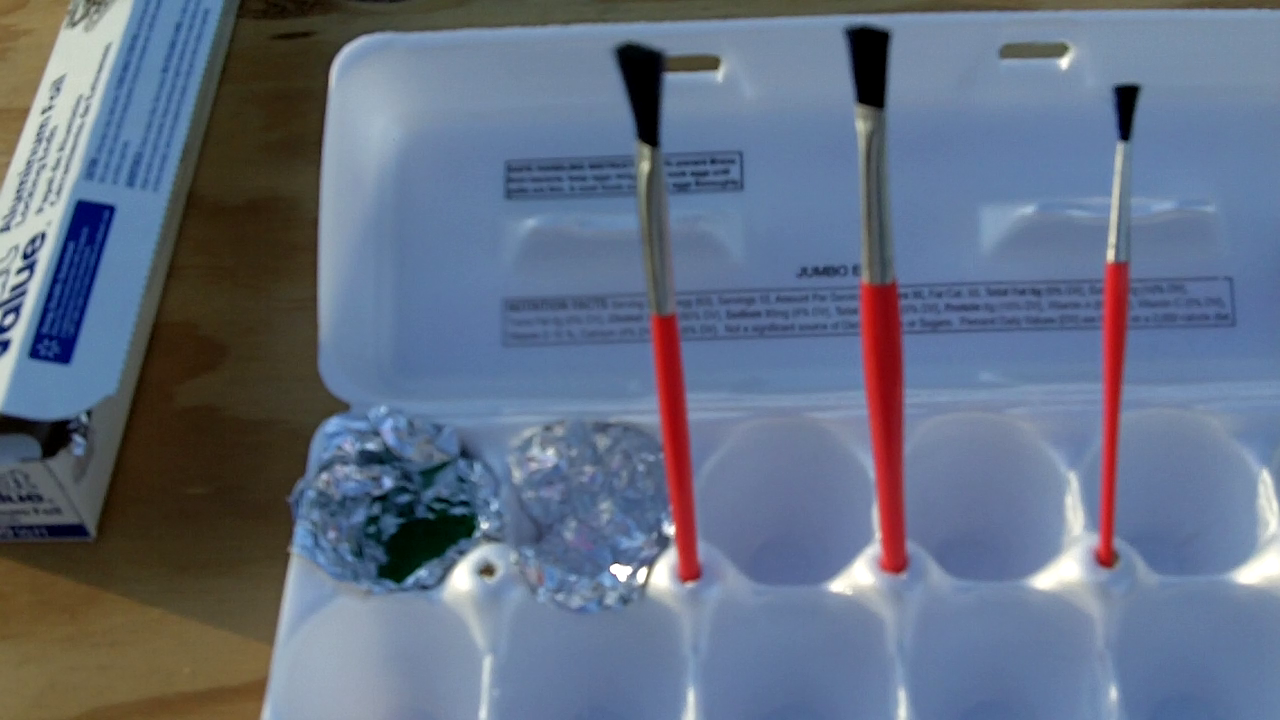 Egg Carton Paint Palette W/ Brush Holders