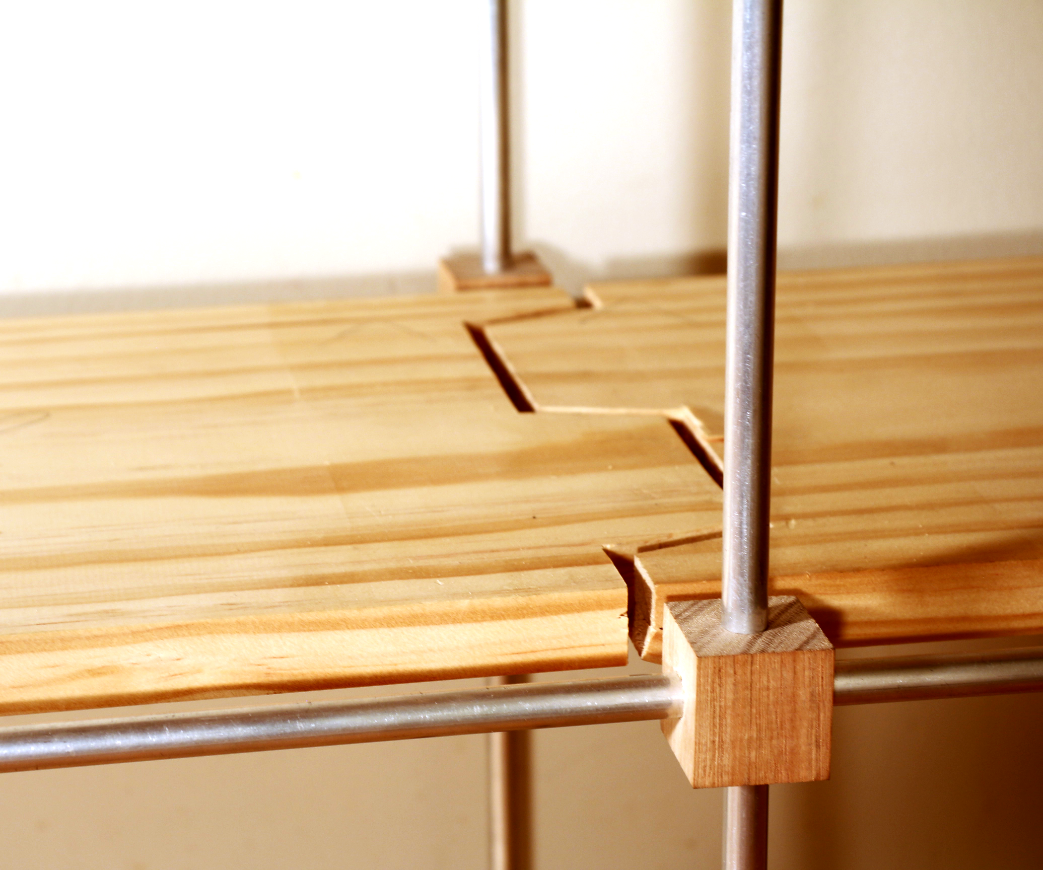 Aluminum and Wood "puzzle" Modular Shelf
