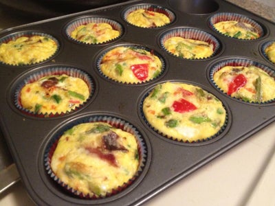 Bacon, Asparagus, Tomatoes, and Cheese Quiche Cupcakes