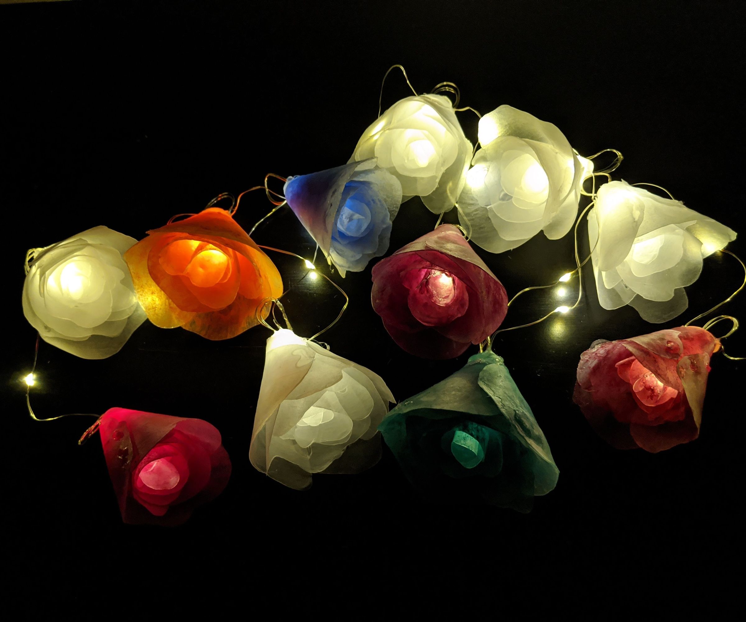 Hot Glue Flower Lights
