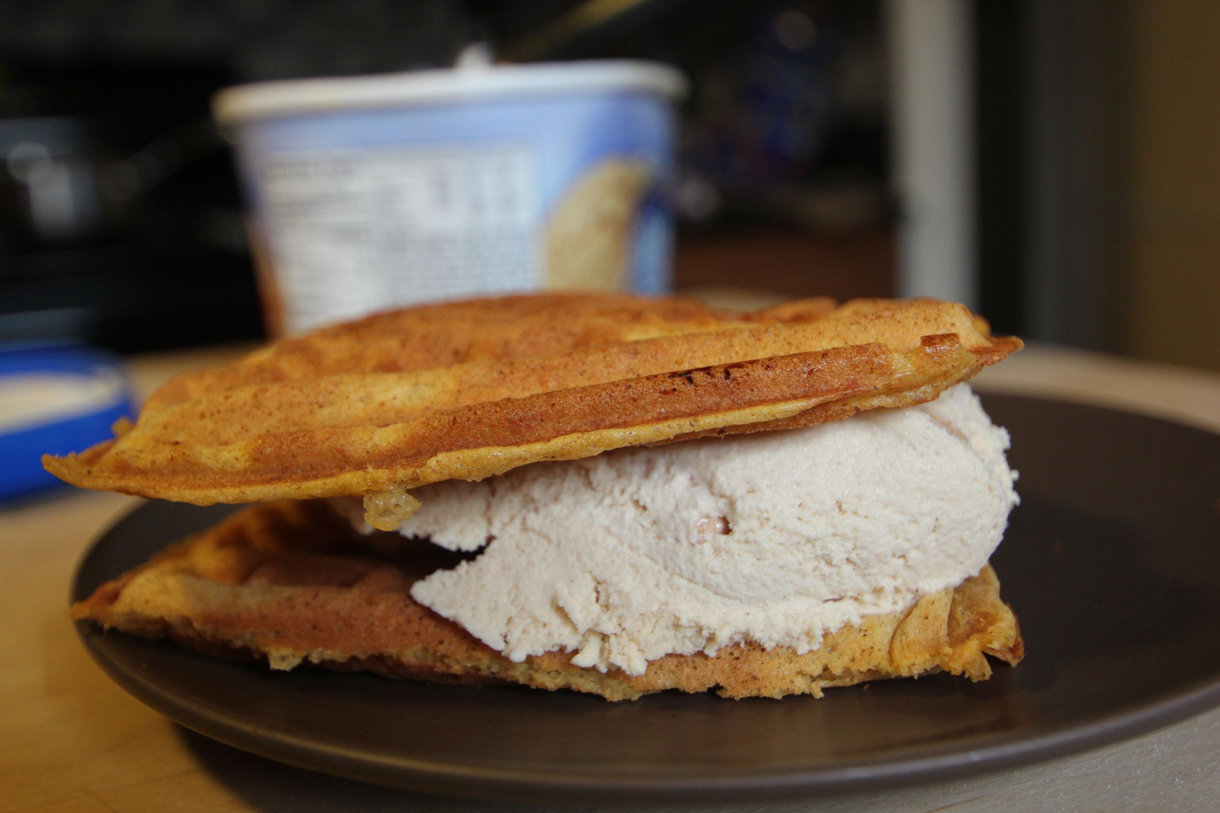 Pumpkin Waffle Ice Cream Sandwiches
