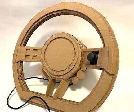 The Easiest Cardboard USB Steering Wheel