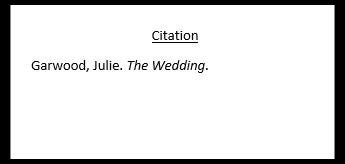 Write the Title of the Book (In Italics)