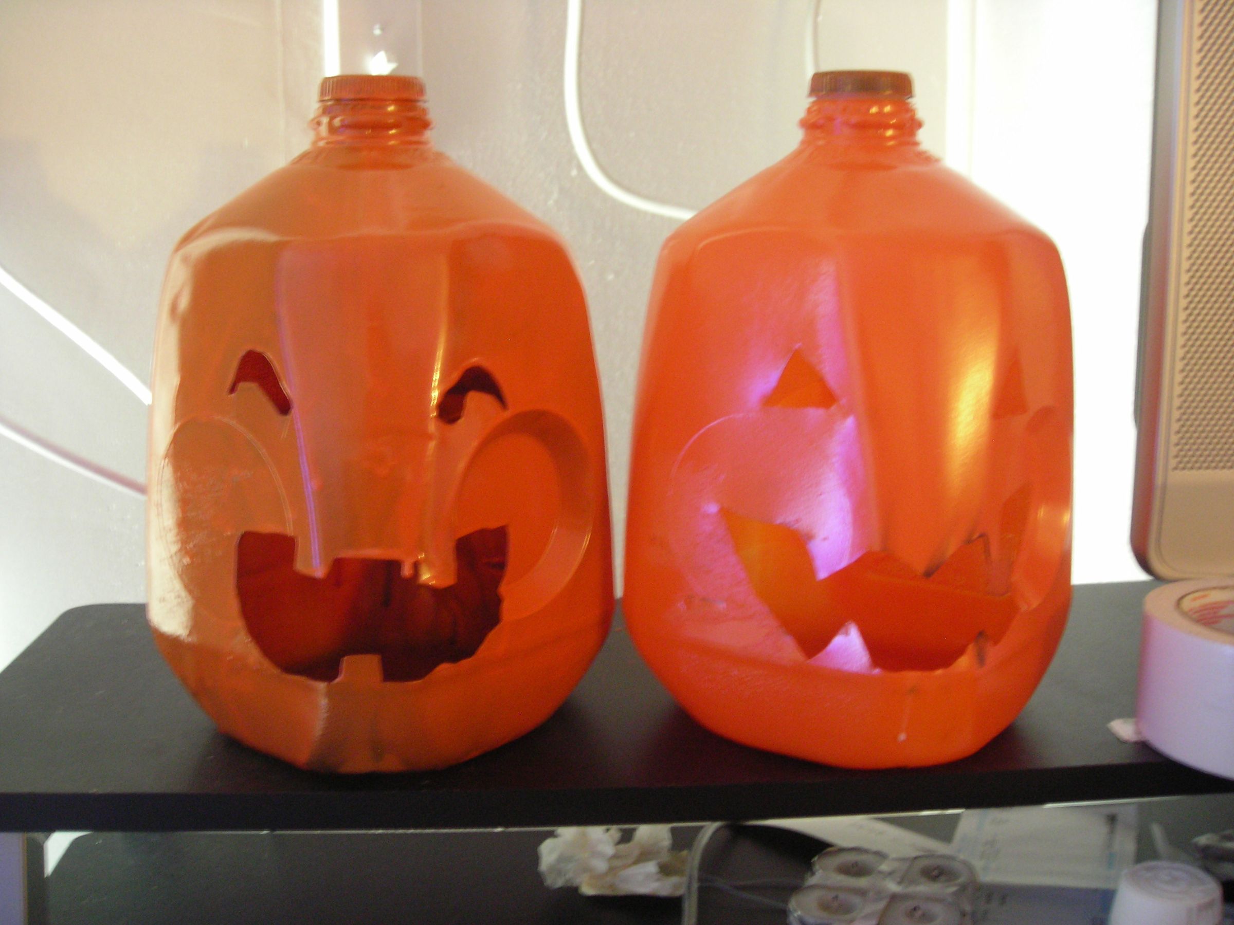 Milk Jug Jack-o-Lanterns