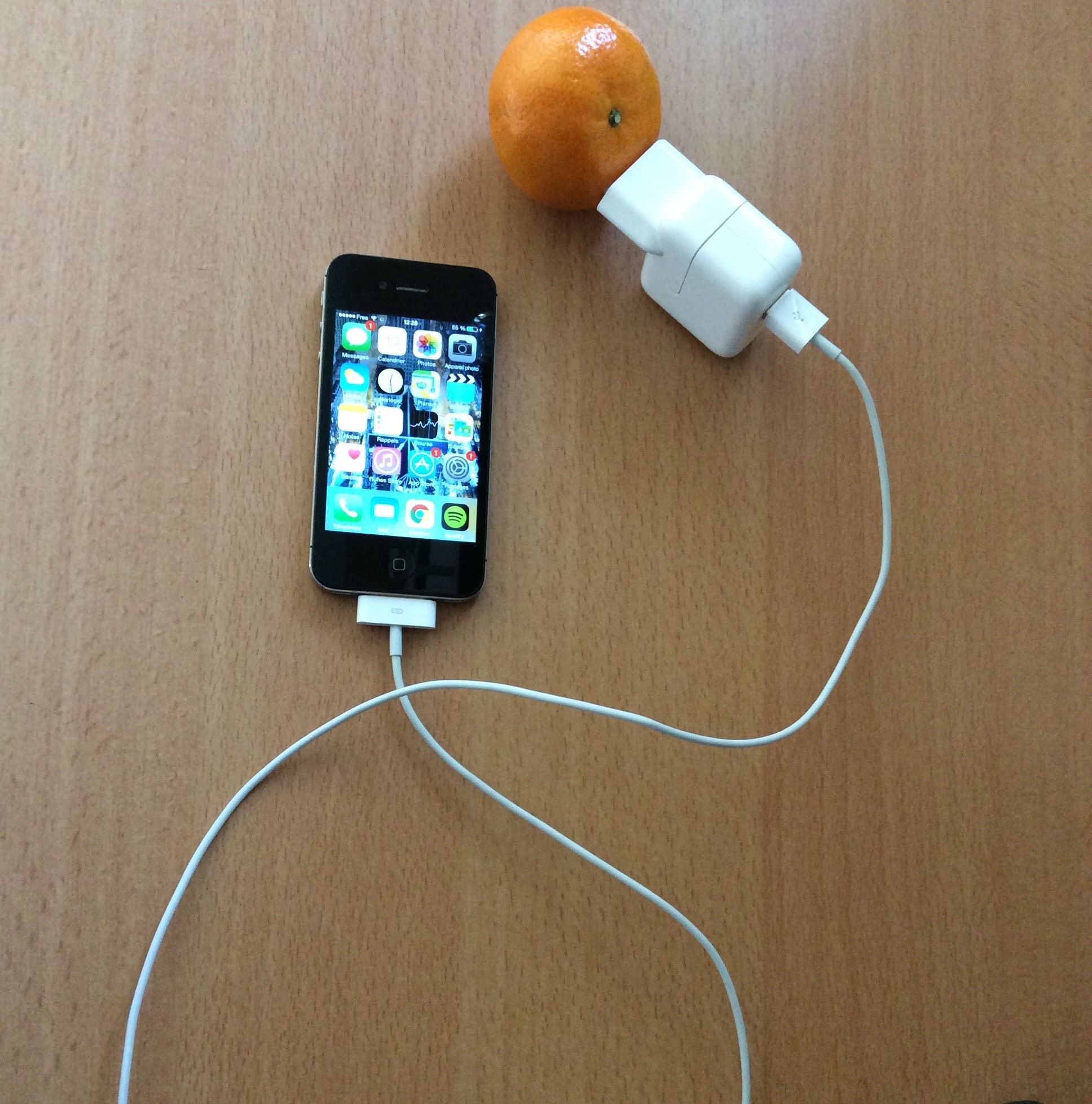 Charge His Phone With With a Fruit