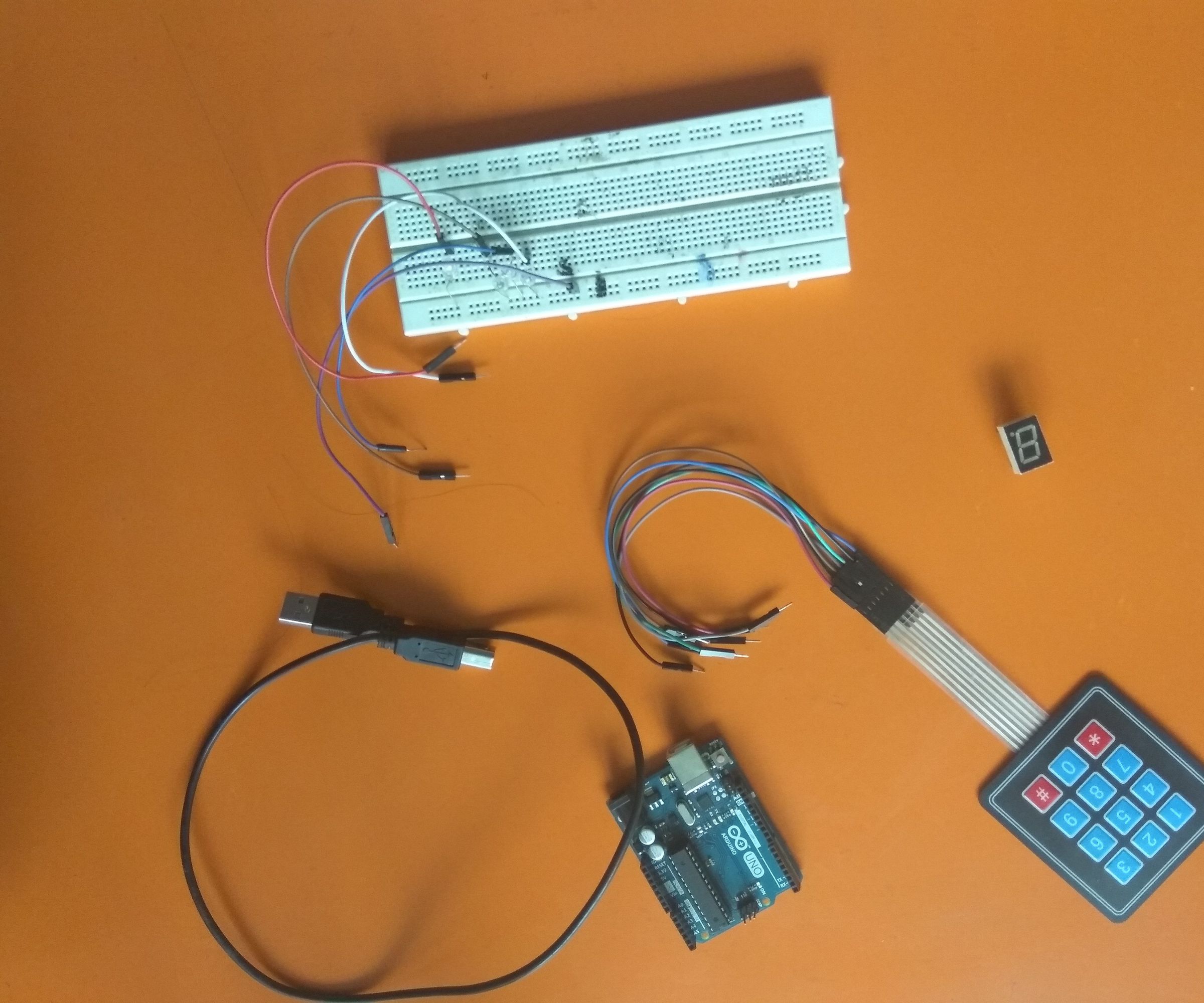 Turn on 7-segment Led by Keypad