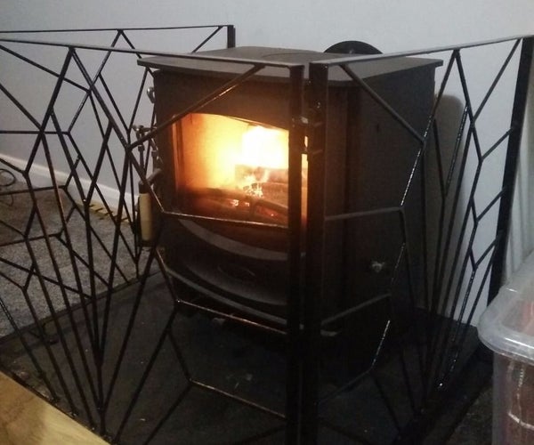 school welding projects Art Deco Fireguard for Log Burner