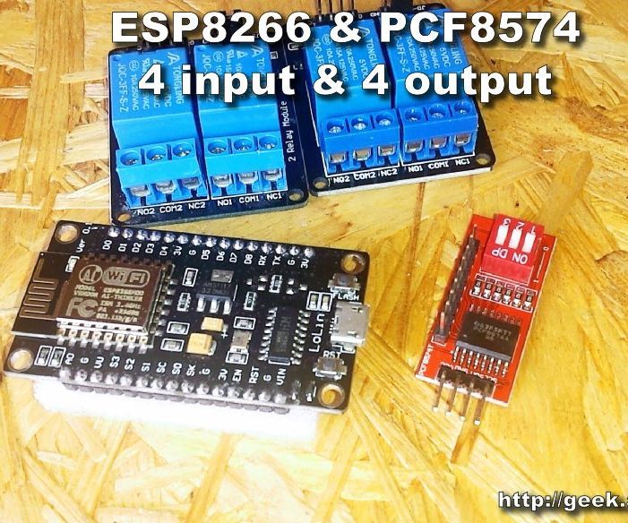 How to Use ESP8266 With PCF8574 - 4 Input and 4 Output