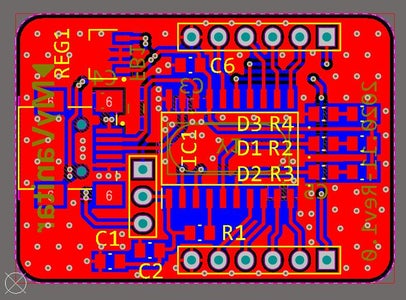 Figure 3  the PCB Layout of the USB to UART Converter Using MCP2200