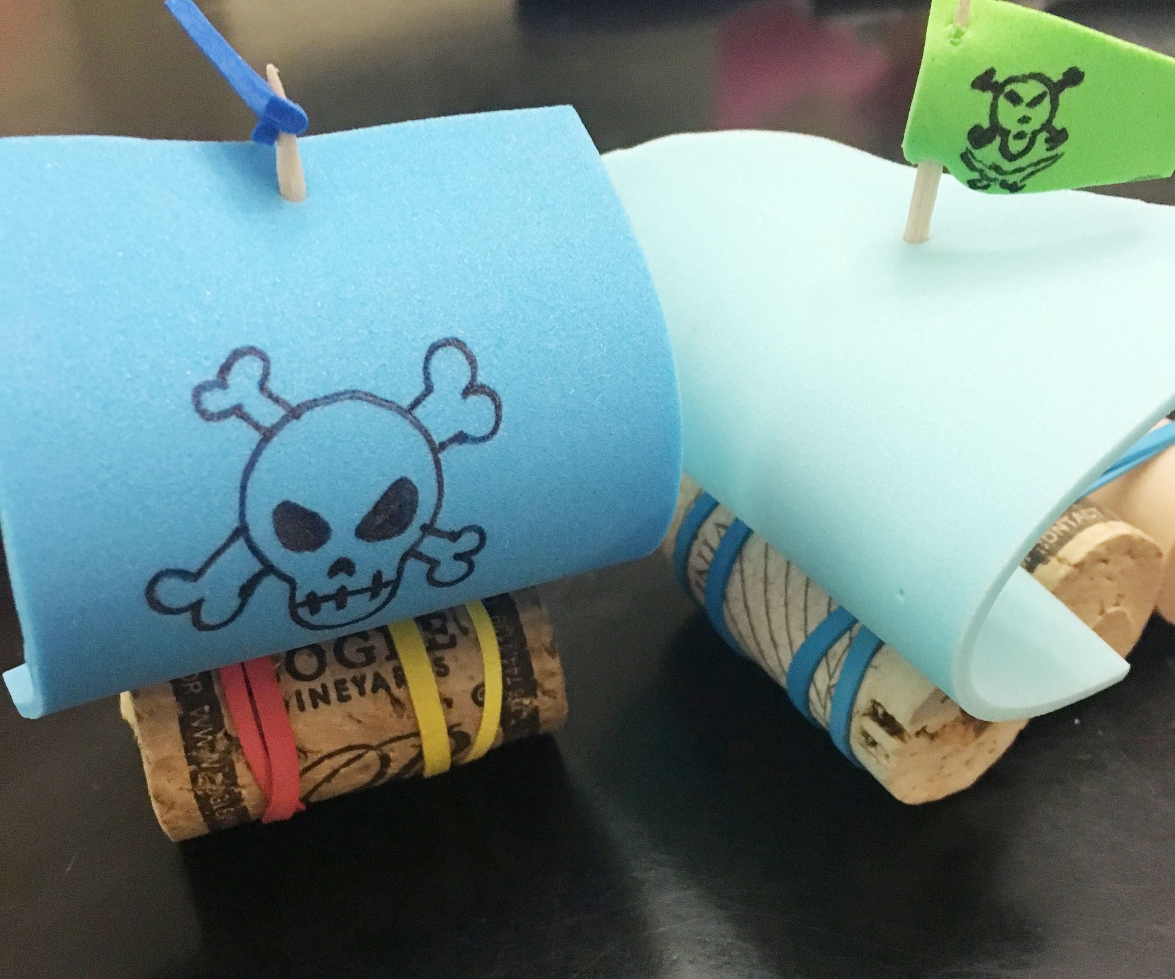 Wine Cork Pirate Ships