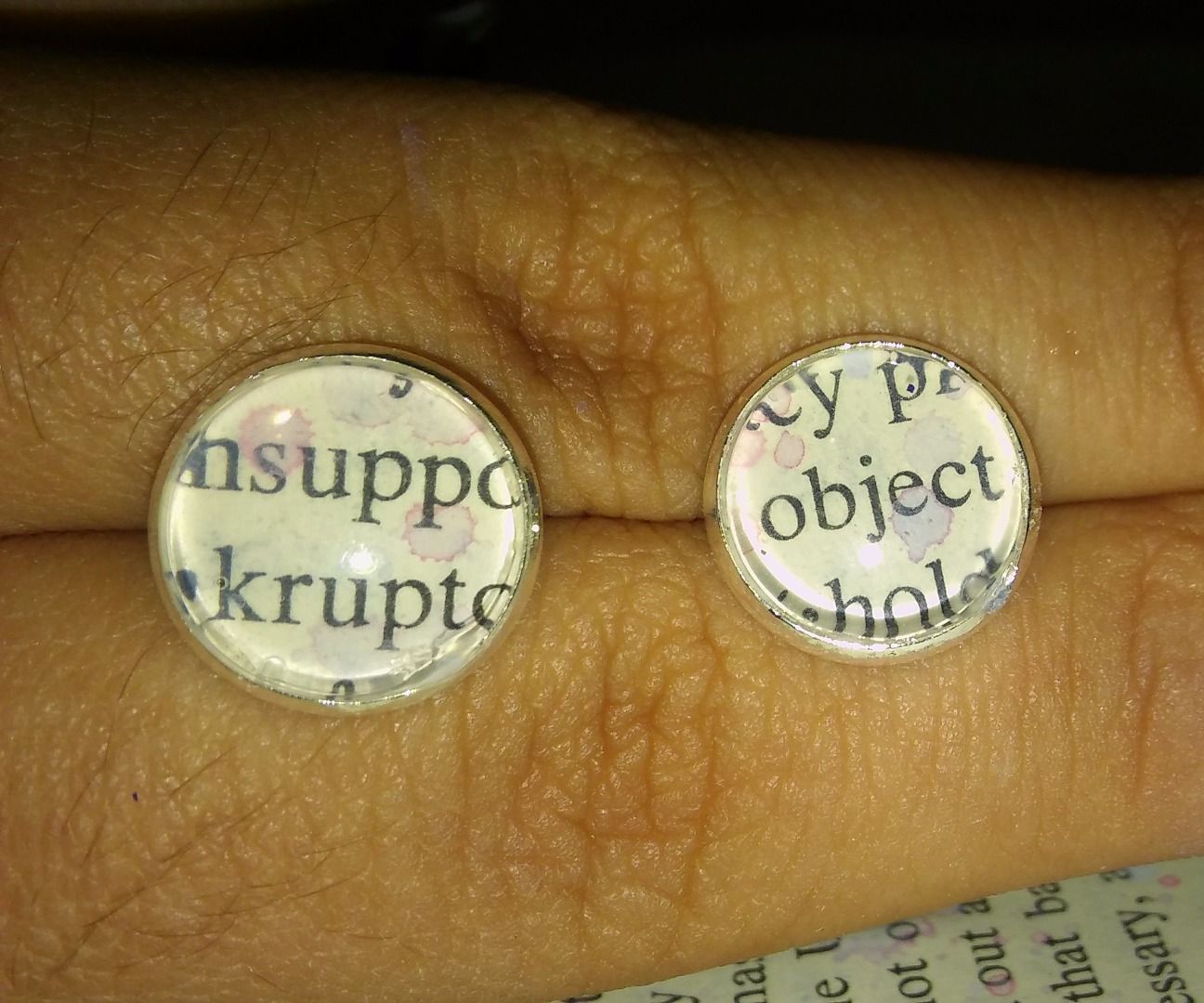 Water Color Splat Book Earrings