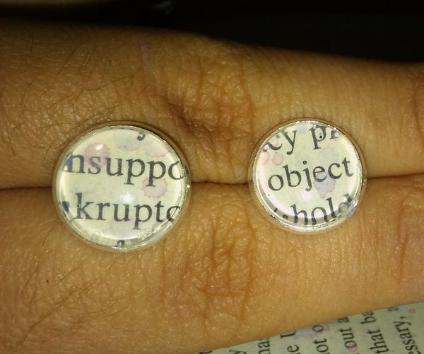Water Color Splat Book Earrings