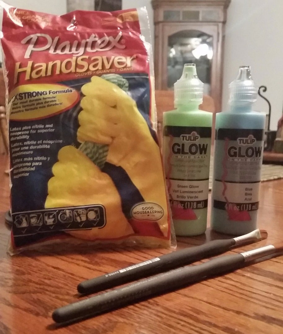 Gather Supplies for Seasonal Glow in the Dark Paint Mason Jars