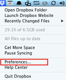 Adjusting Your Dropbox Settings