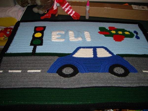 Car Scene Blanket