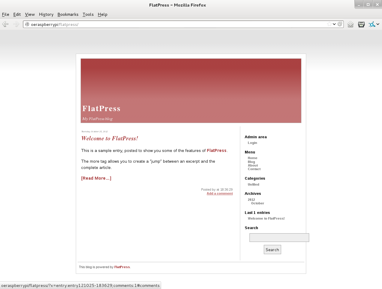 Raspberry Pi Simple Blog Server.