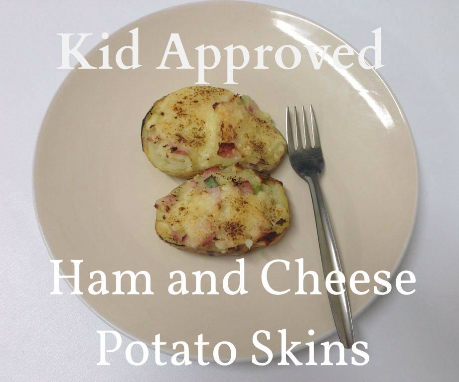 Kid Approved Ham and Cheese Potato Skins
