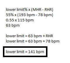 Calculate Lower Intensity Heart Rate