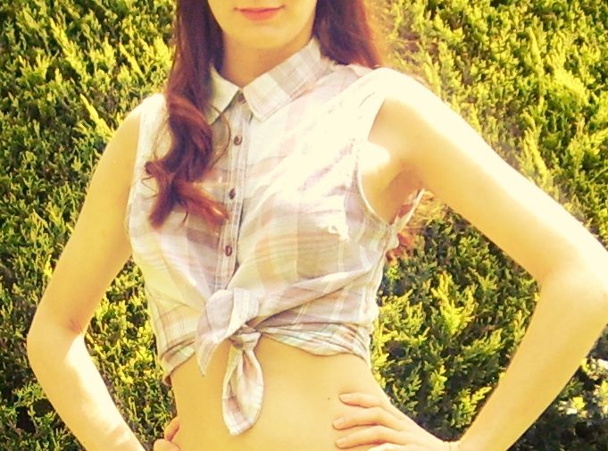 Vintage Inspired Tie Front Shirt:)