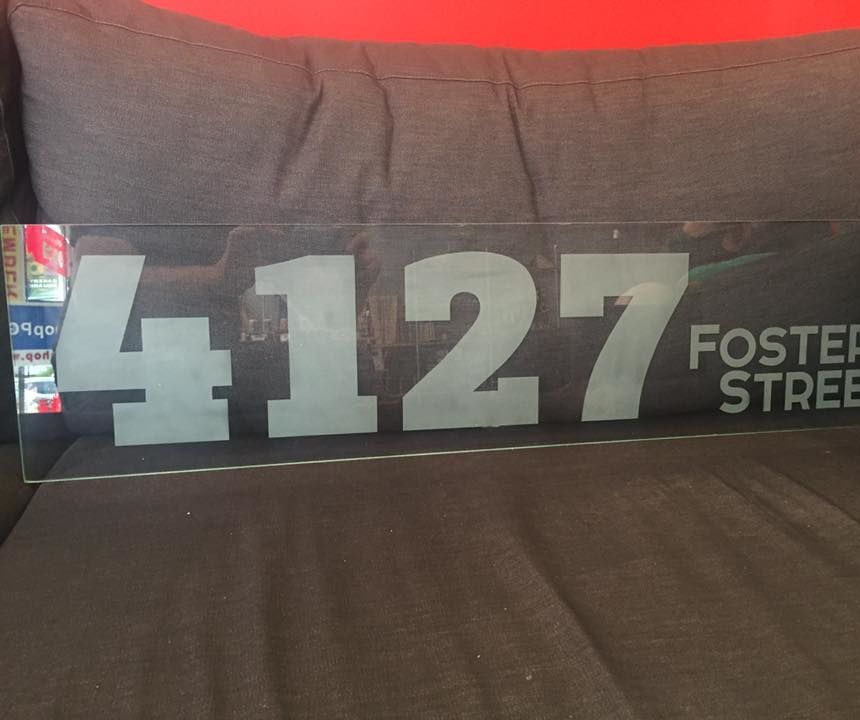 Etched Glass Sign (with blast cabinet)