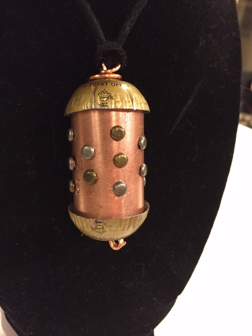 Steampunk Necklace From Leftover Pipe and Bottlecaps