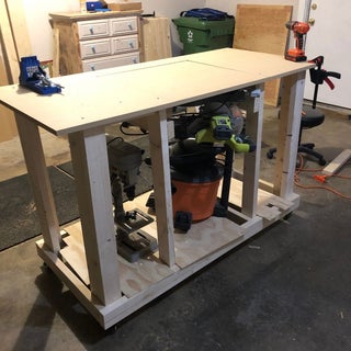 Mobile Workbench With Built In Table Miter Saws 8 Steps With