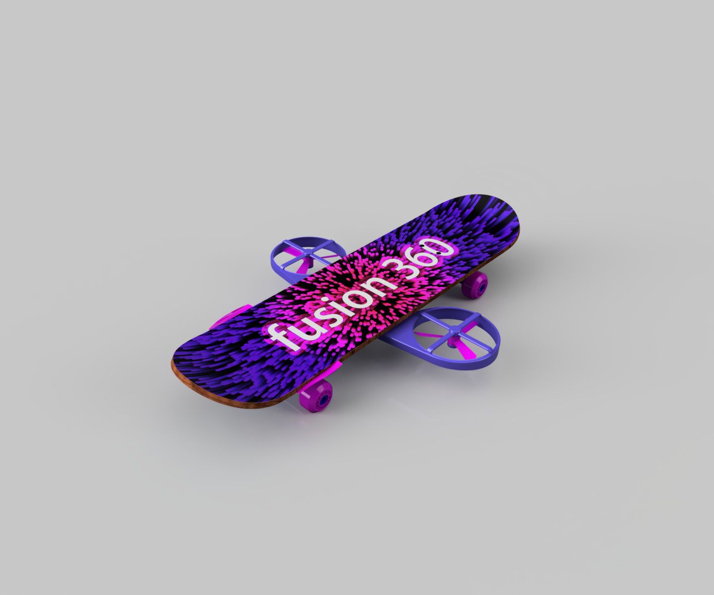 Folding Biplane Skateboard in Imitation of Uav by Fusion 360