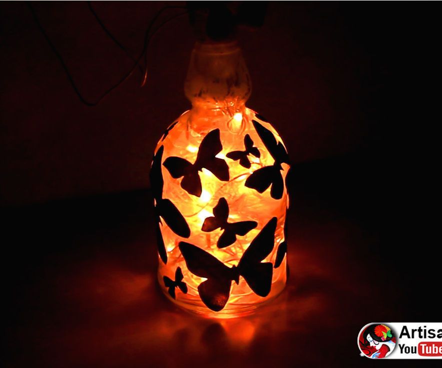 Lampshade From a Glass Bottle