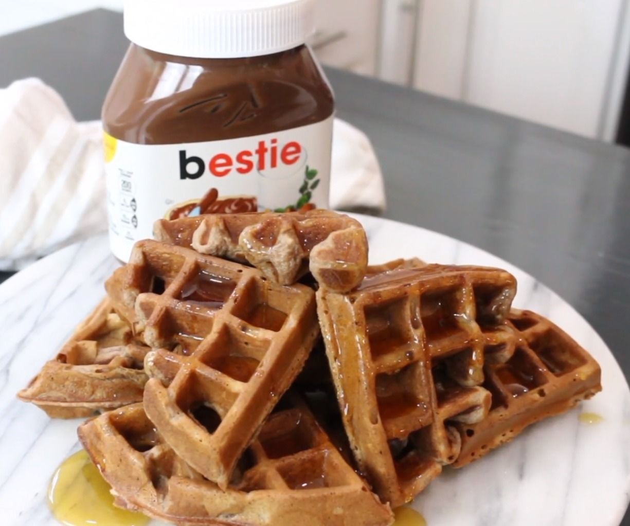 Homemade Nutella Infused Waffles