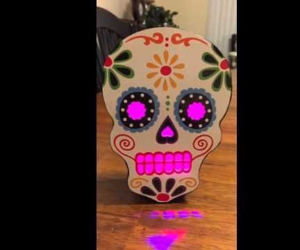 Glowing Sugar Skull Halloween Decoration