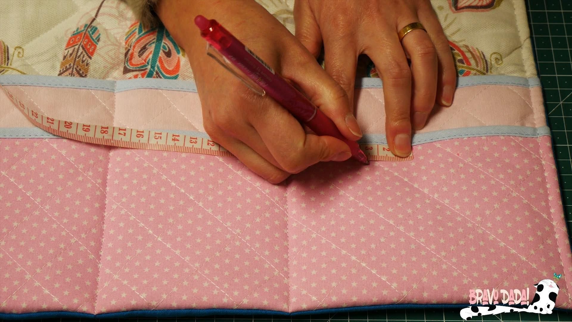 DIY How to Make a Quilted Sewing Machine Mat With Pockets and Thread