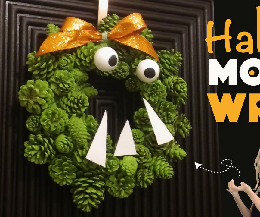 How to Make a Halloween Monster Wreath